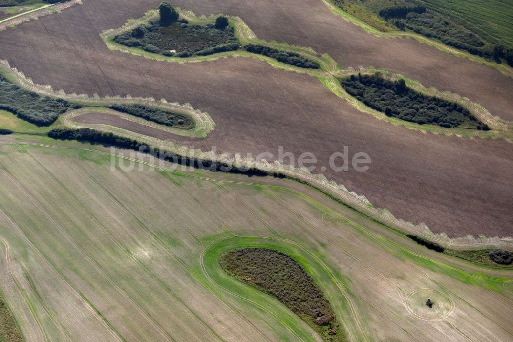 Sagard von oben - Soll Biotop in einem Feld auf Rügen in Sagard im Bundesland Mecklenburg-Vorpommern, Deutschland