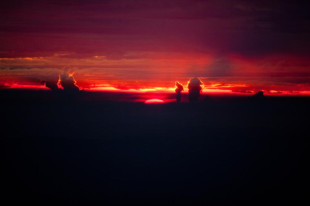 Luftbild Lippetal - Sonnenuntergang bei Lippetal in Nordrhein-Westfalen