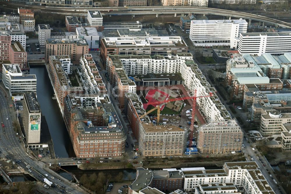 Luftaufnahme Hamburg - SonninPark Baustelle zum Neubau einer Mehrfamilienhaus-Wohnanlage in Hamburg, Deutschland