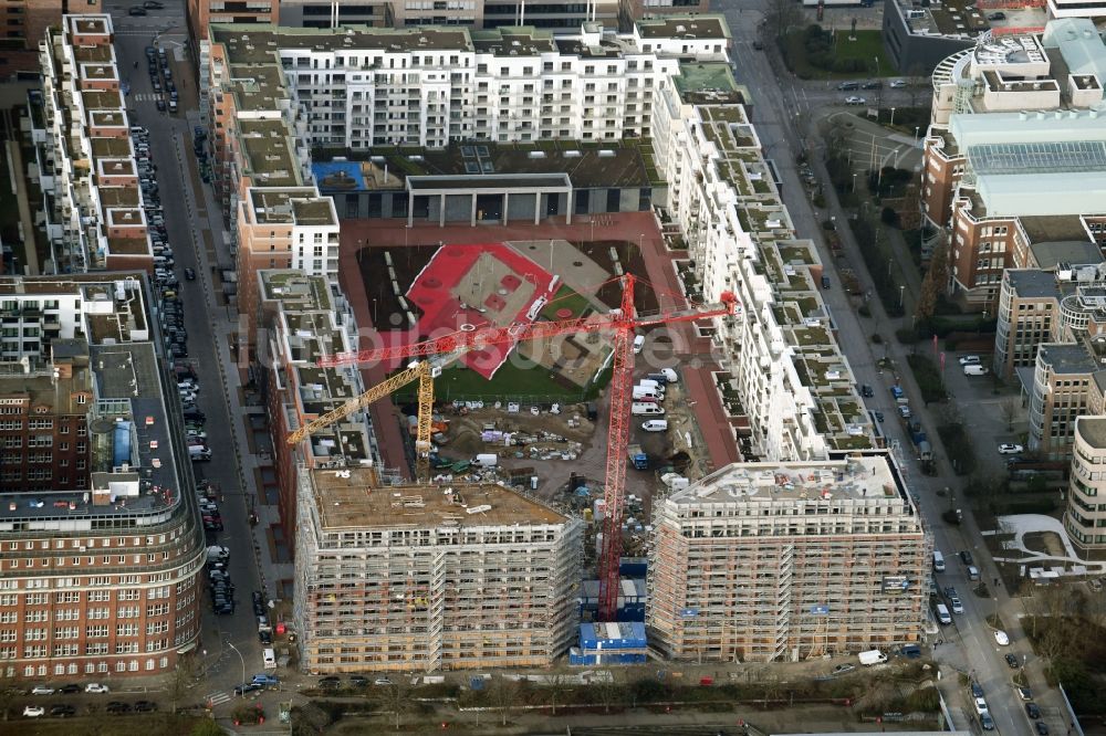 Hamburg aus der Vogelperspektive: SonninPark Baustelle zum Neubau einer Mehrfamilienhaus-Wohnanlage in Hamburg, Deutschland