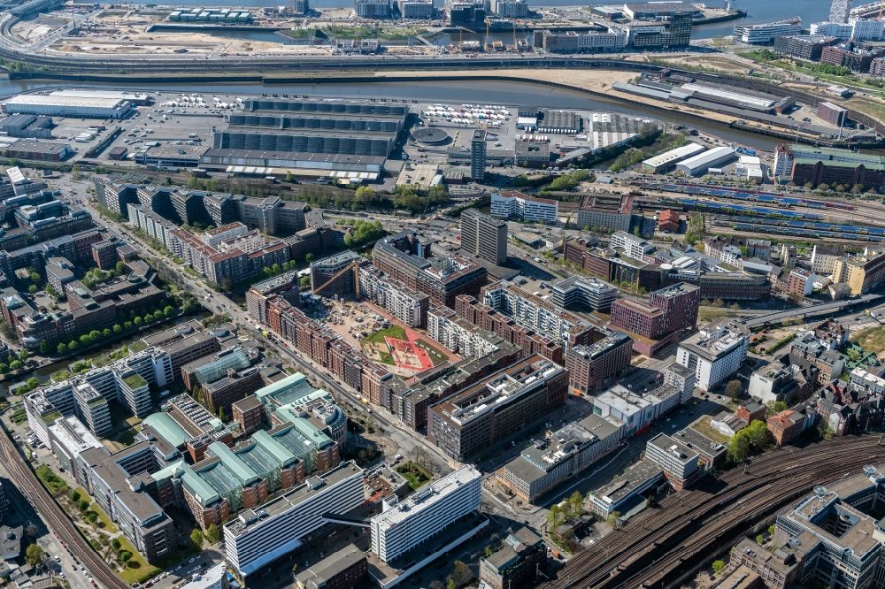 Luftbild Hamburg - SonninPark - Baustelle zum Neubau einer Mehrfamilienhaus- Wohnanlage in Hamburg, Deutschland