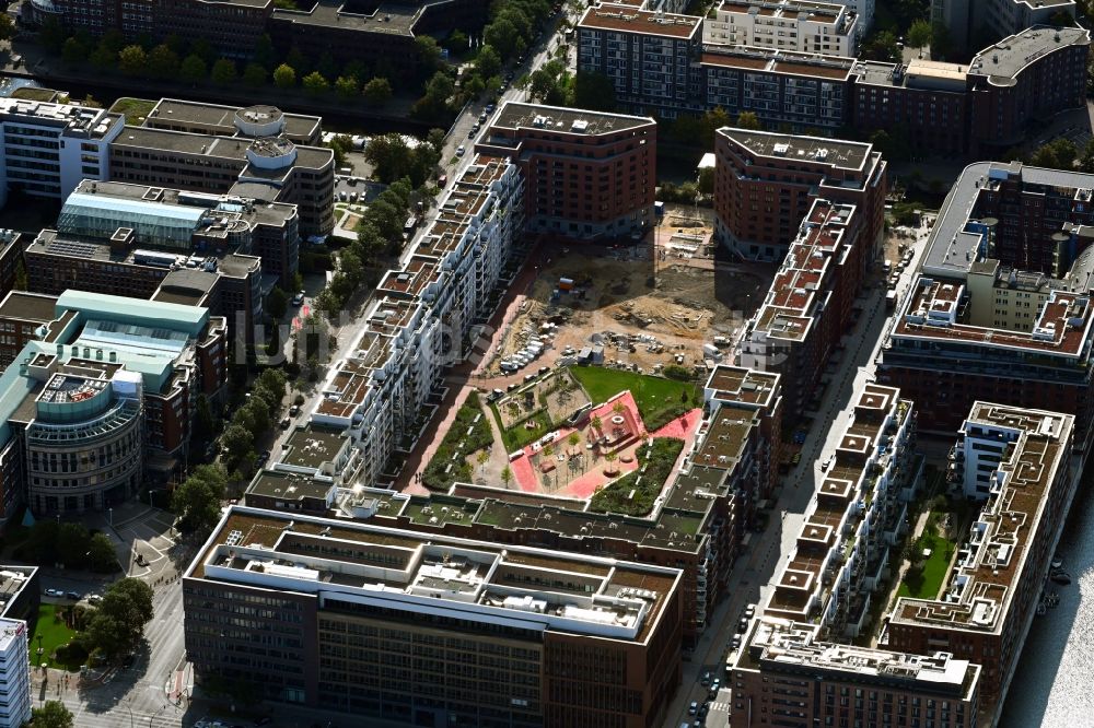 Luftbild Hamburg - SonninPark - Baustelle zum Neubau einer Mehrfamilienhaus- Wohnanlage in Hamburg, Deutschland