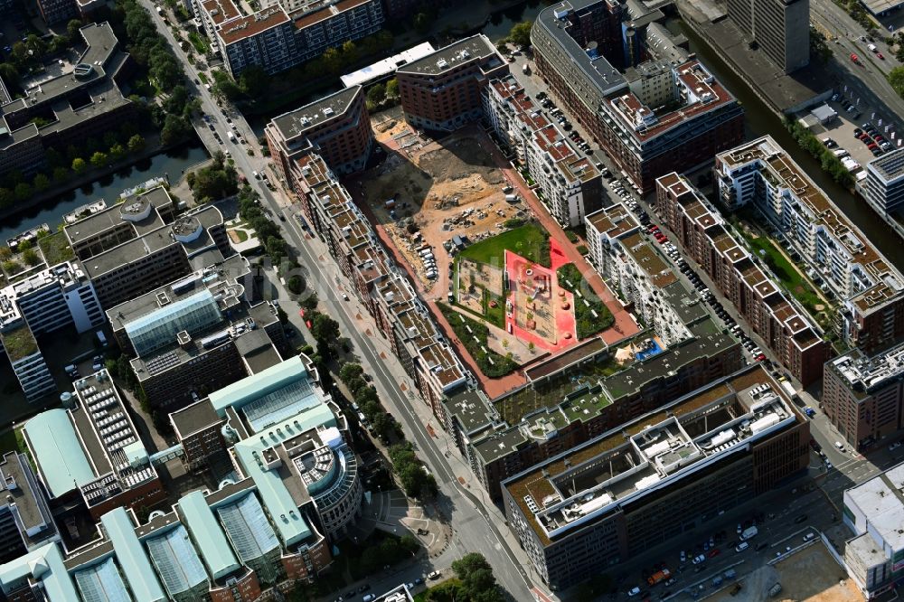 Luftaufnahme Hamburg - SonninPark - Baustelle zum Neubau einer Mehrfamilienhaus- Wohnanlage in Hamburg, Deutschland