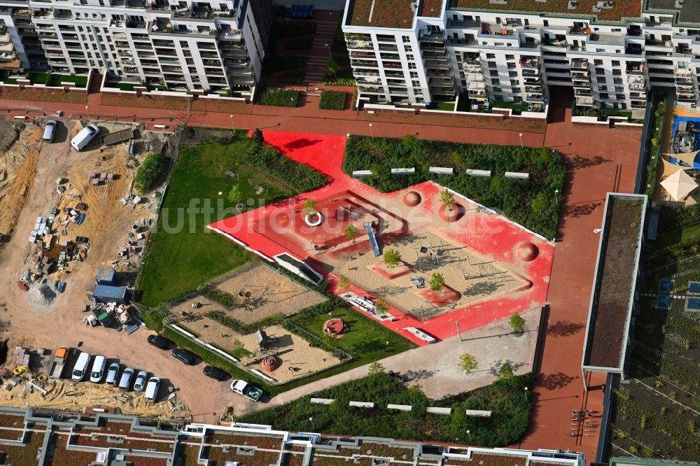 Luftaufnahme Hamburg - SonninPark - Spielplatz in einer Mehrfamilienhaus- Wohnanlage in Hamburg, Deutschland