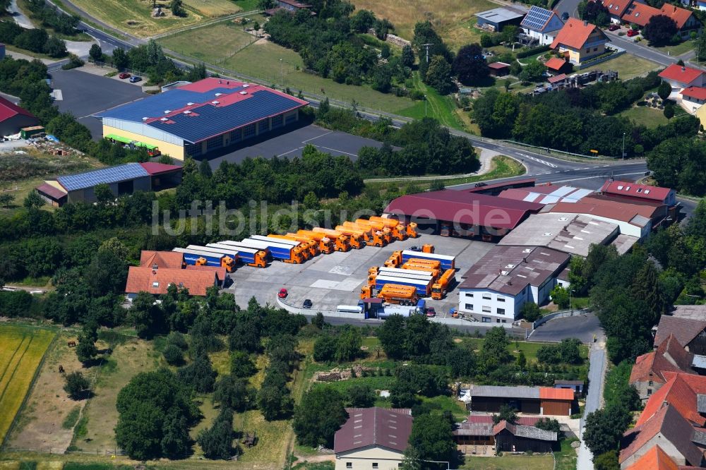 Luftaufnahme Werneck - Speditions- Gebäude der Logistik- und Transportfirma Eichelmann Transporte in Werneck im Bundesland Bayern, Deutschland
