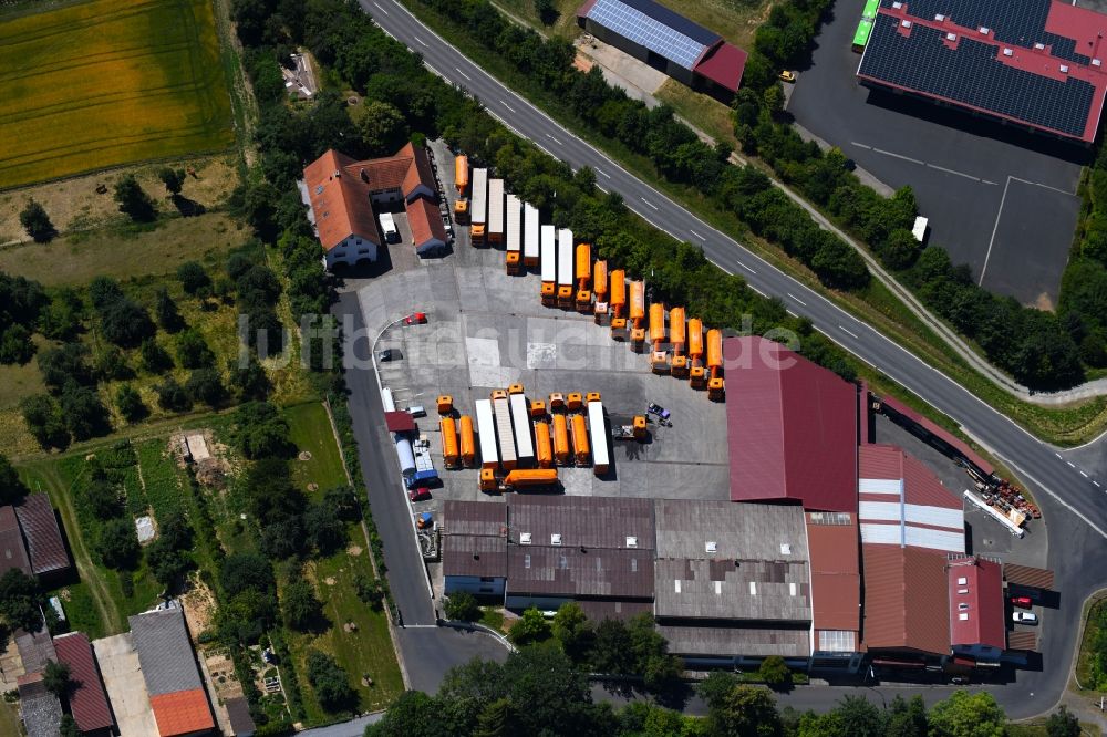 Luftbild Werneck - Speditions- Gebäude der Logistik- und Transportfirma Eichelmann Transporte in Werneck im Bundesland Bayern, Deutschland