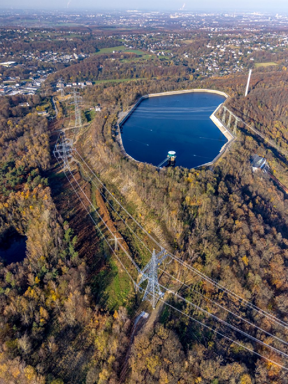 Luftaufnahme Herdecke - Speichebecken des Pumpspeicherkraftwerks Koepchenwerk in Herdecke im Bundesland Nordrhein-Westfalen