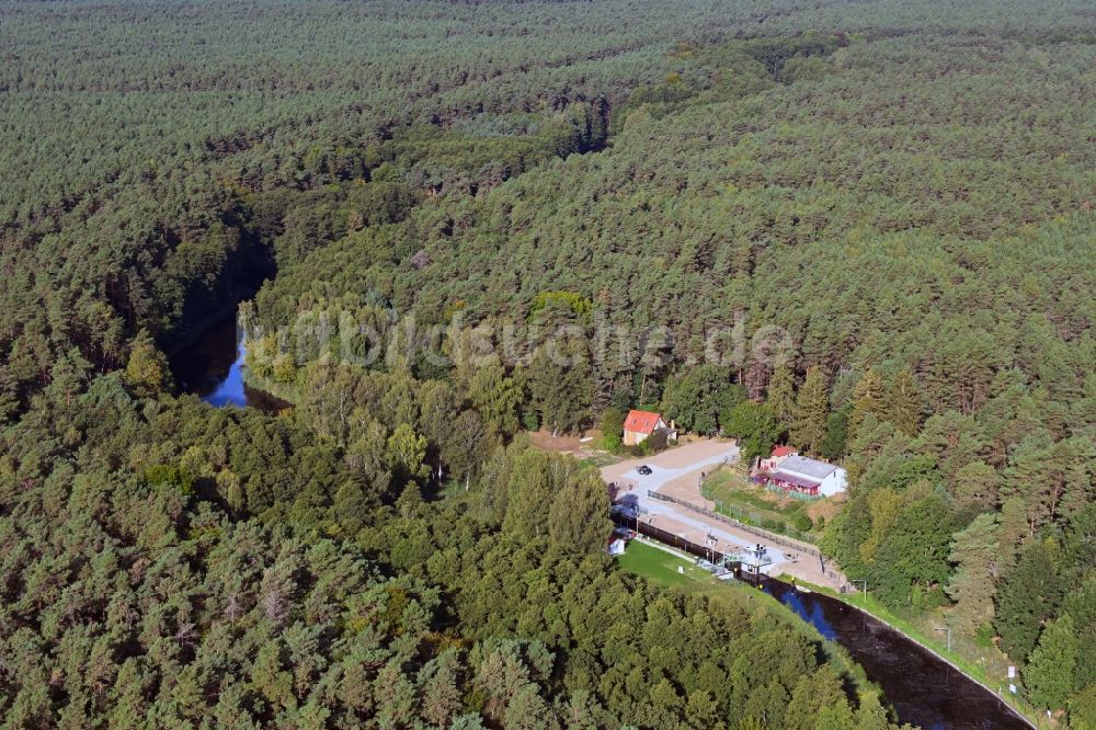 Luftbild Beutel - Sperrwerk- Schleusenanlagen Havel Schleuse Zaaren in Beutel im Bundesland Brandenburg, Deutschland