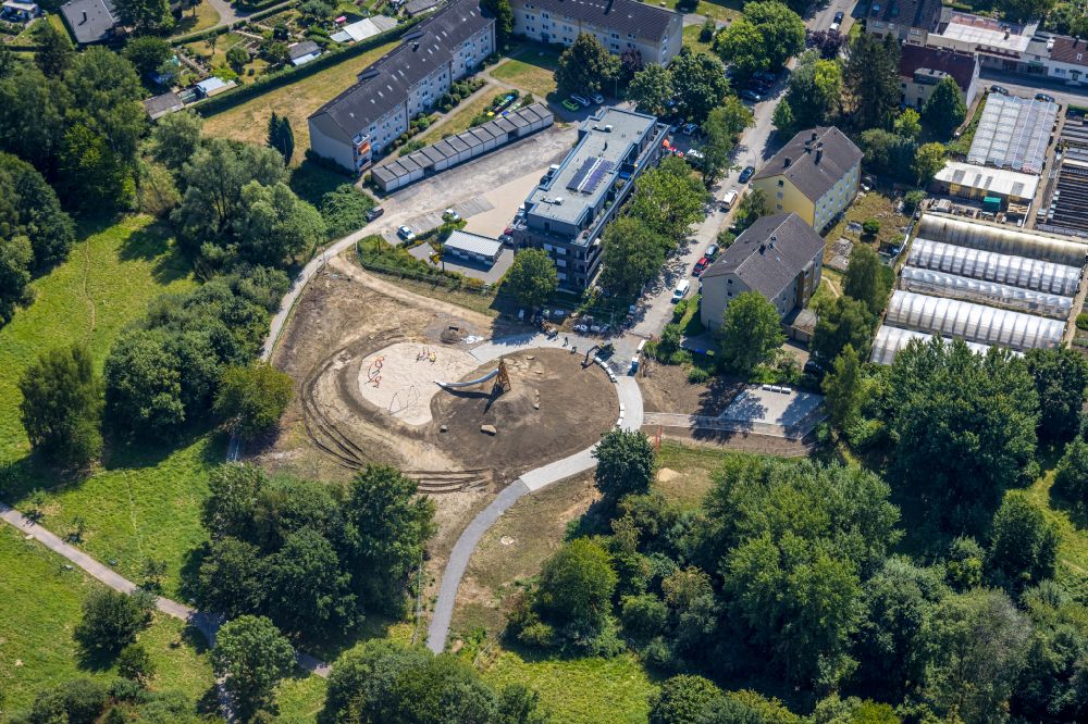 Luftaufnahme Witten - Spielplatz - Neubau in Witten im Bundesland Nordrhein-Westfalen, Deutschland