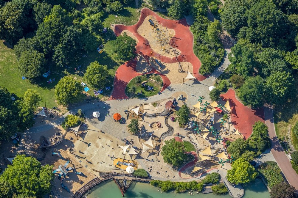 Luftaufnahme Hamm - Spielplatz mit Sandflächen der Maximilianpark Hamm GmbH in Hamm im Bundesland Nordrhein-Westfalen, Deutschland