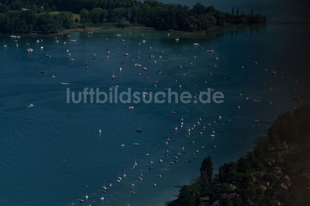 Konstanz aus der Vogelperspektive: Sport- und Segelboote auf dem Bodensee bei Konstanz im Bundesland Baden-Württemberg, Deutschland