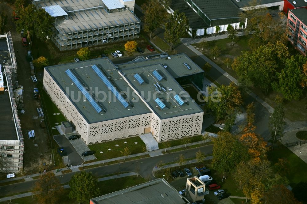 Luftaufnahme Potsdam - Sporthalle an der Ecke Olympischer Weg in Potsdam im Bundesland Brandenburg, Deutschland