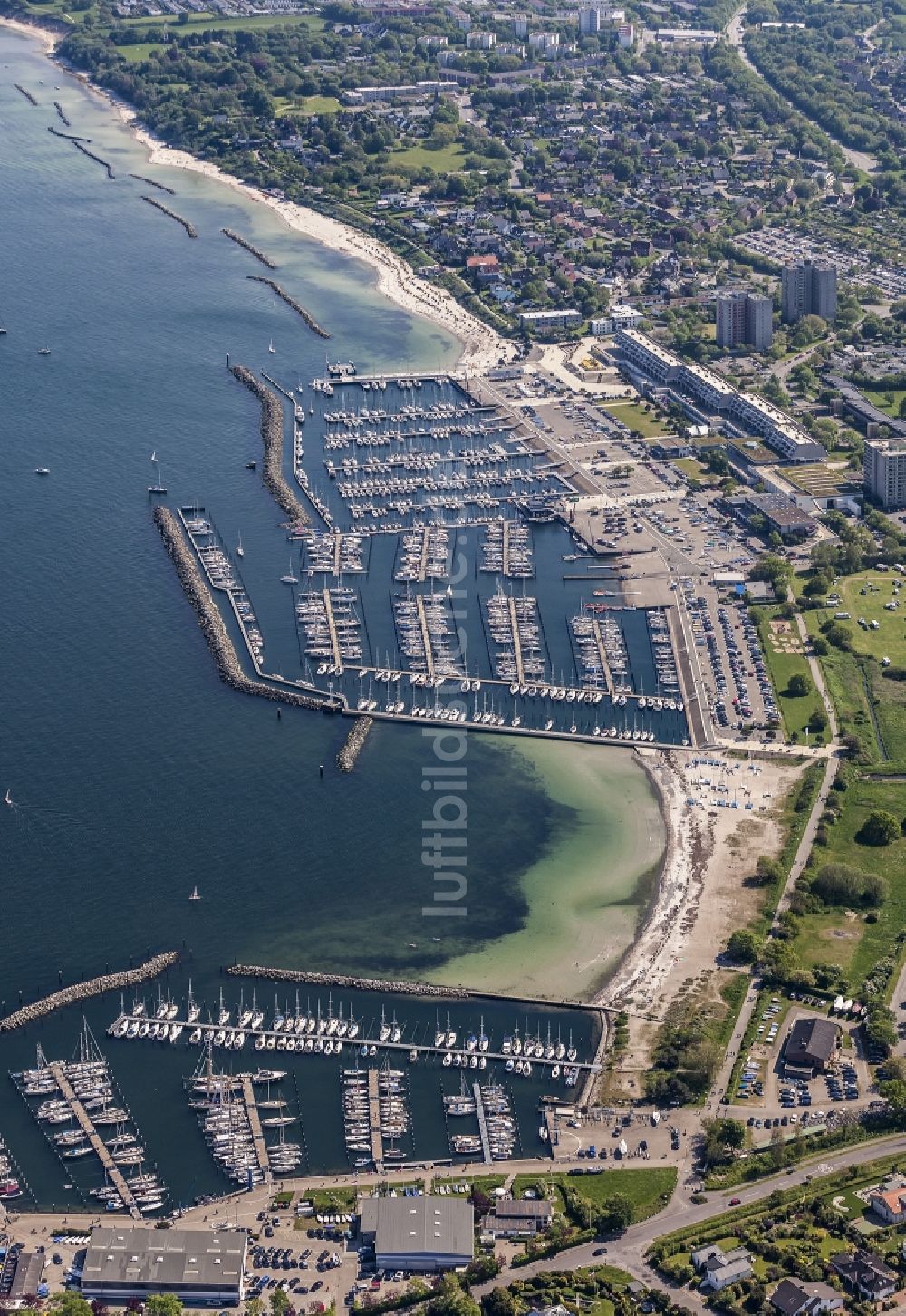 Luftaufnahme Strande - Sporthäfen Schilksee und Strande bei Kiel im Bundesland Schleswig-Holstein
