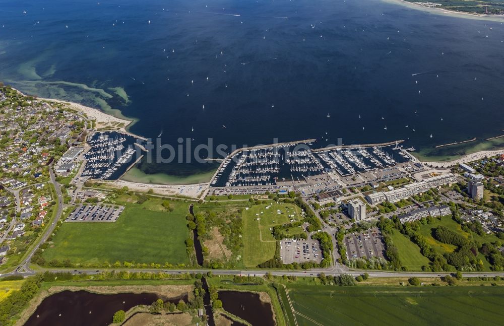 Luftaufnahme Strande - Sporthäfen Schilksee und Strande bei Kiel im Bundesland Schleswig-Holstein