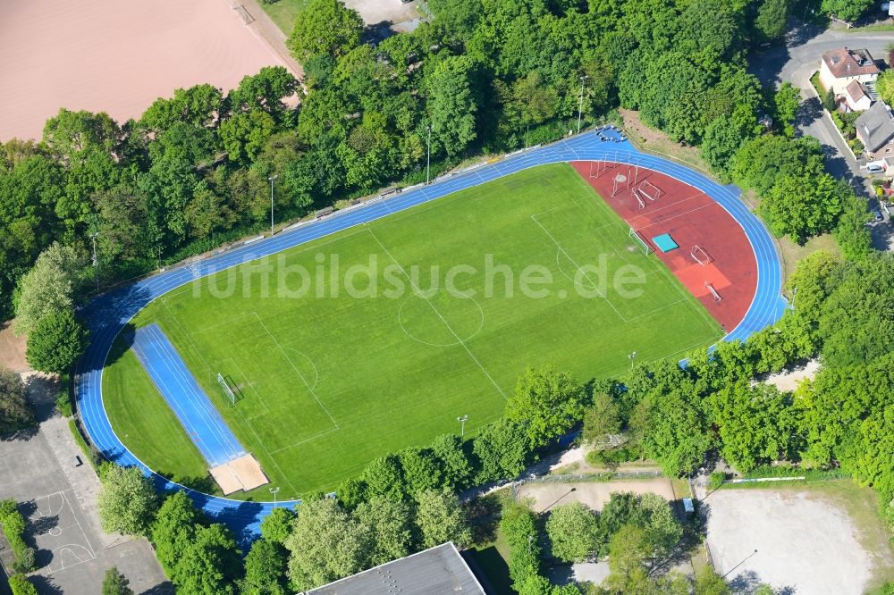 Luftaufnahme Bielefeld–Brackwede - Sportplatz- Fussballplatz Böllhoff Stadion in Bielefeld–Brackwede im Bundesland Nordrhein-Westfalen, Deutschland