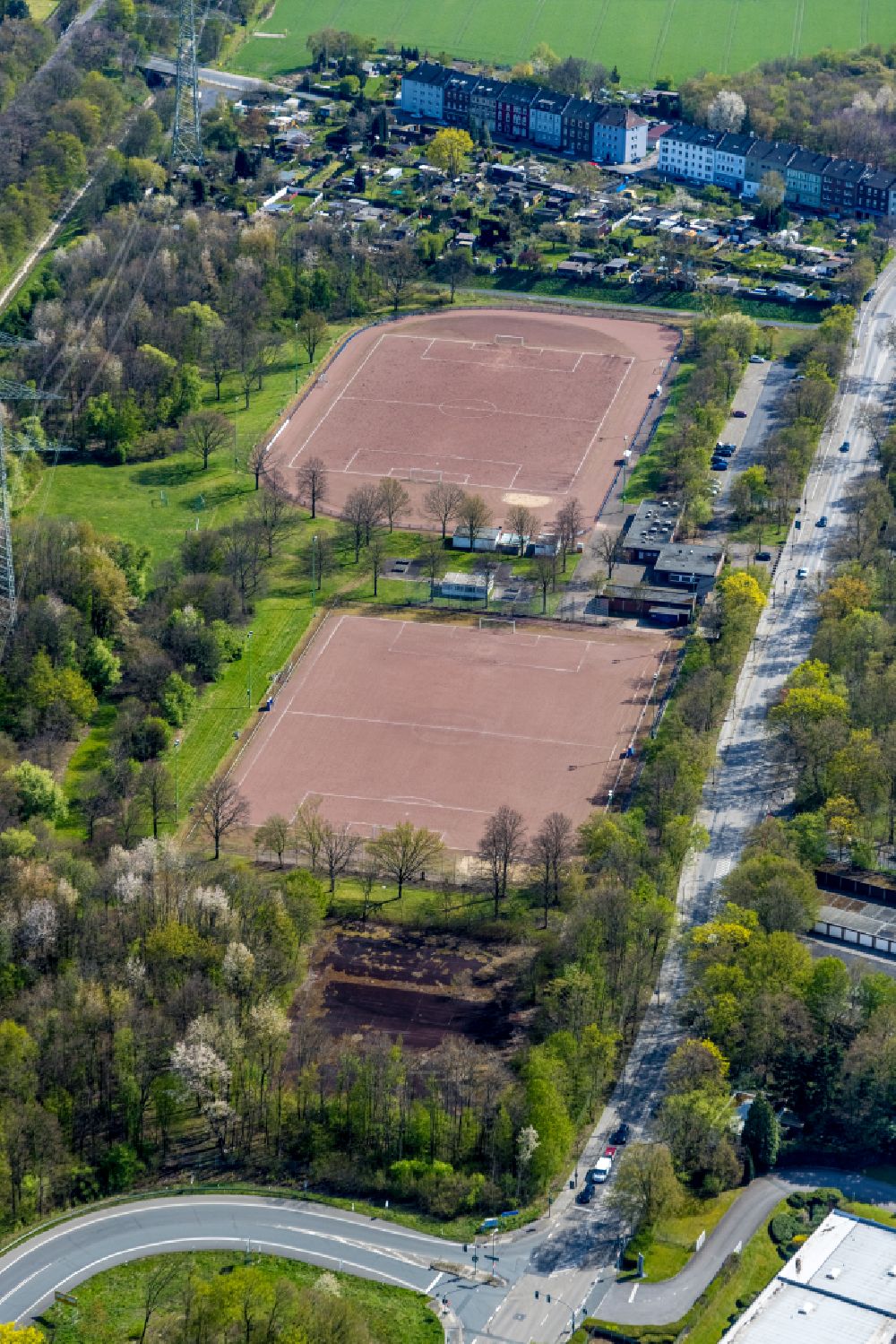 Luftbild Gelsenkirchen - Sportplatz- Fussballplatz des Firtinaspor Gelsenkirchen in Gelsenkirchen im Bundesland Nordrhein-Westfalen, Deutschland