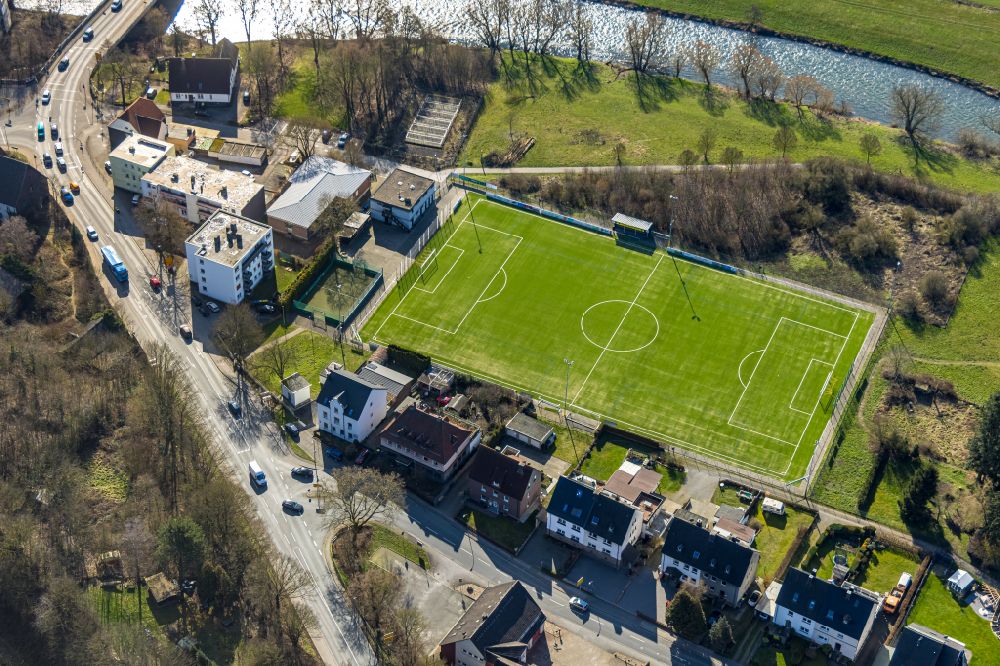Luftbild Langschede - Sportplatz- Fußballplatz des SV Langschede 1911 e.V. in Langschede im Bundesland Nordrhein-Westfalen, Deutschland