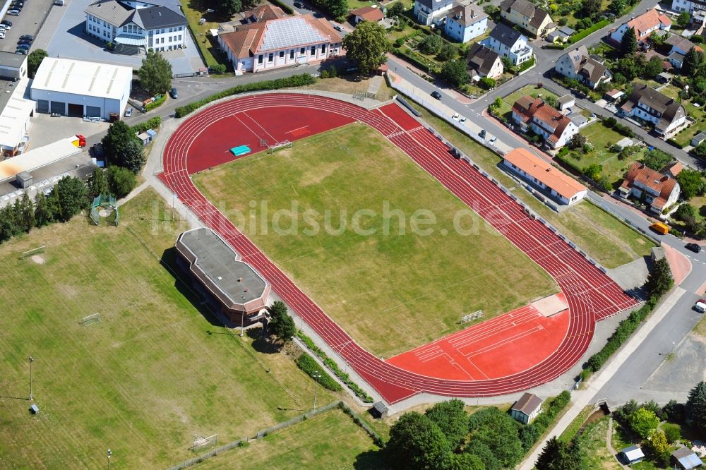 Luftaufnahme Bebra - Sportplatz- Fussballplatz des TSV Bebra 1887 e.V. in Bebra im Bundesland Hessen, Deutschland