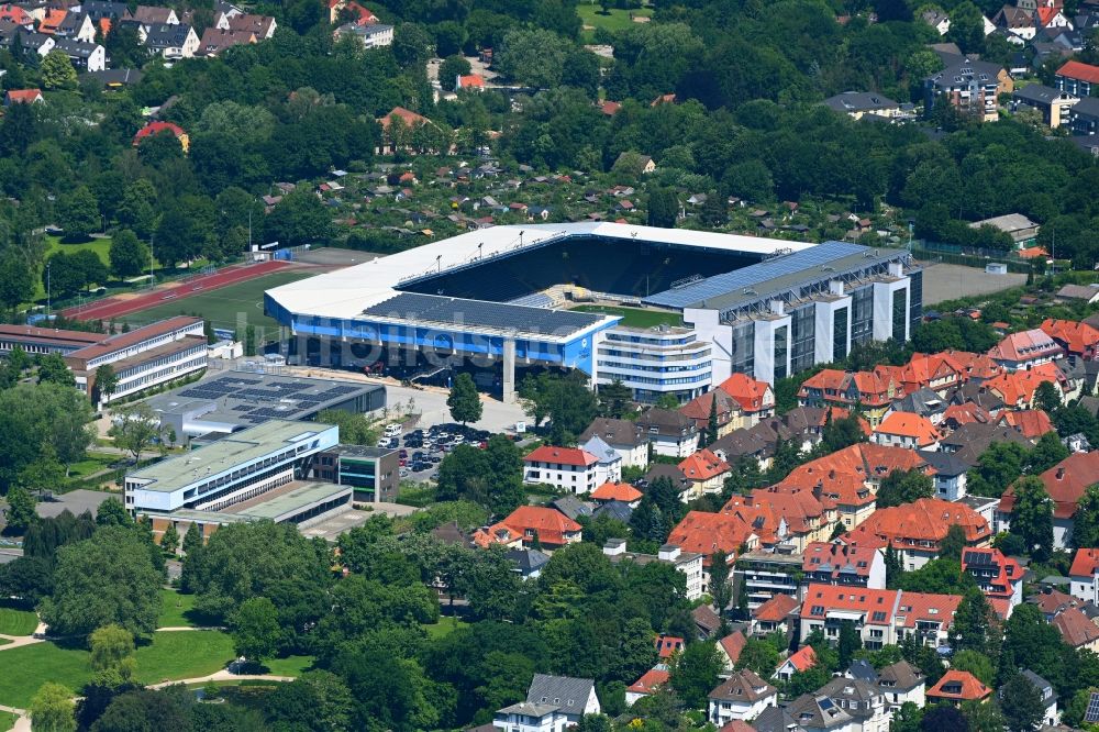 Luftbild Bielefeld - Sportstätten-Gelände der SchücoArena in Bielefeld im Bundesland Nordrhein-Westfalen, Deutschland