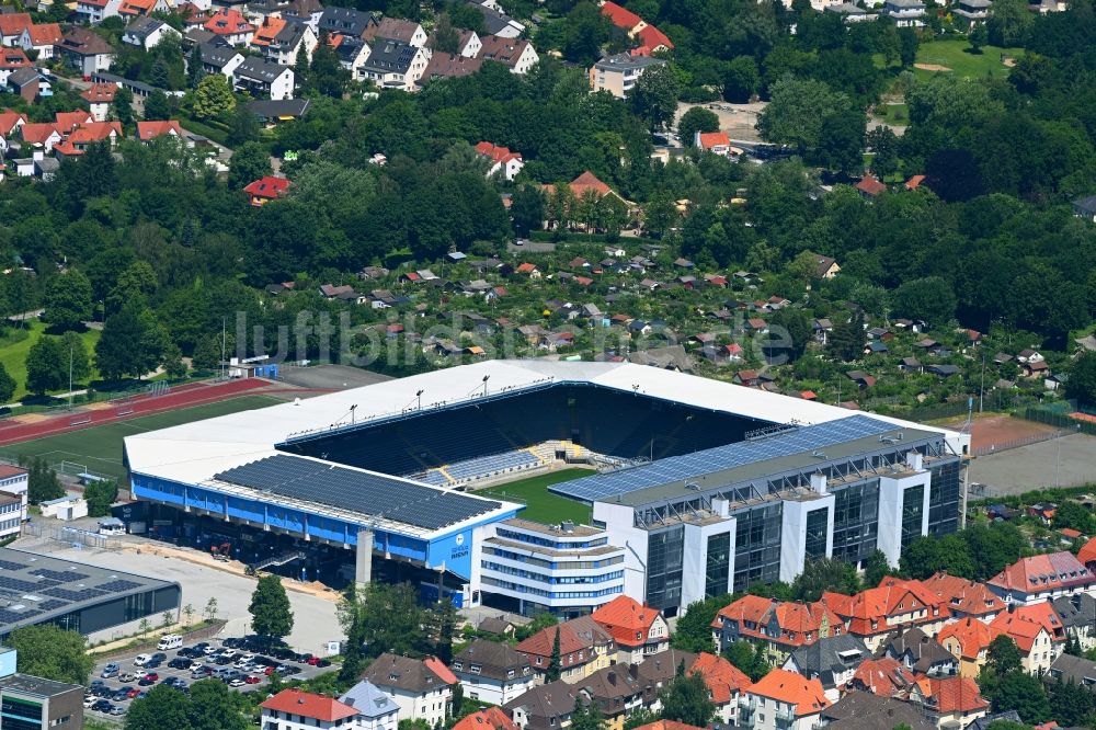 Luftaufnahme Bielefeld - Sportstätten-Gelände der SchücoArena in Bielefeld im Bundesland Nordrhein-Westfalen, Deutschland