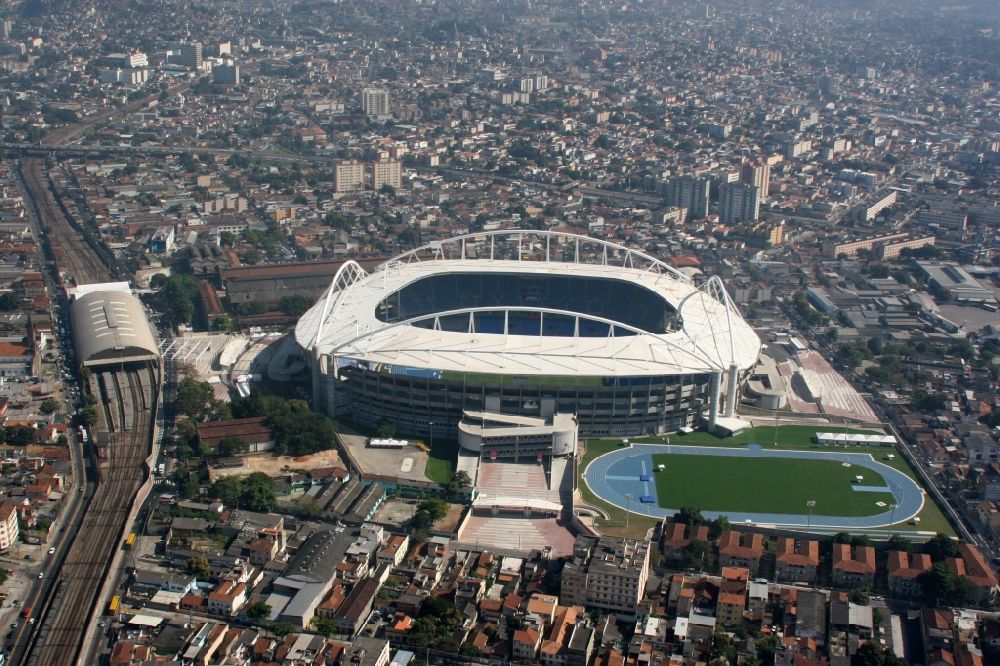 Luftbild Rio de Janeiro - Sportstätte des Stadion Estadio Olimpico Joao Havelange - Nilton Santos Stadium in Rio de Janeiro in Brasilien