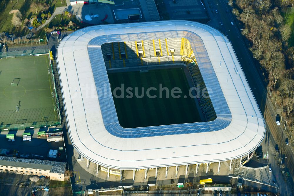 Luftbild Dresden - Sportstätten-Gelände der Arena des Rudolf-Harbig-Stadion in Dresden im Bundesland Sachsen