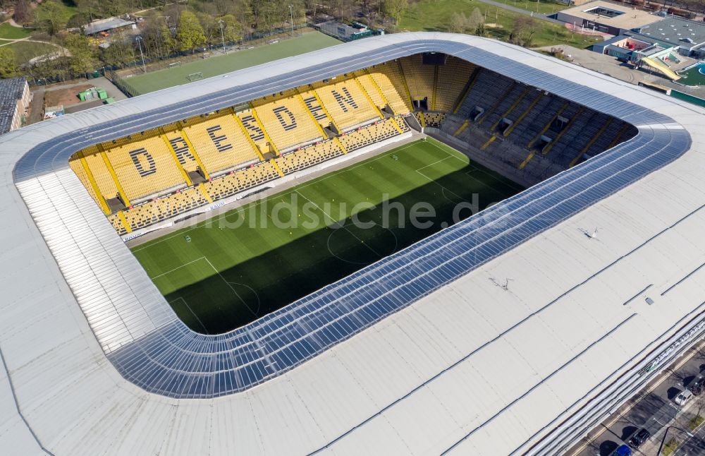Luftaufnahme Dresden - Sportstätten-Gelände der Arena des Rudolf- Harbig- Stadion in Dresden im Bundesland Sachsen