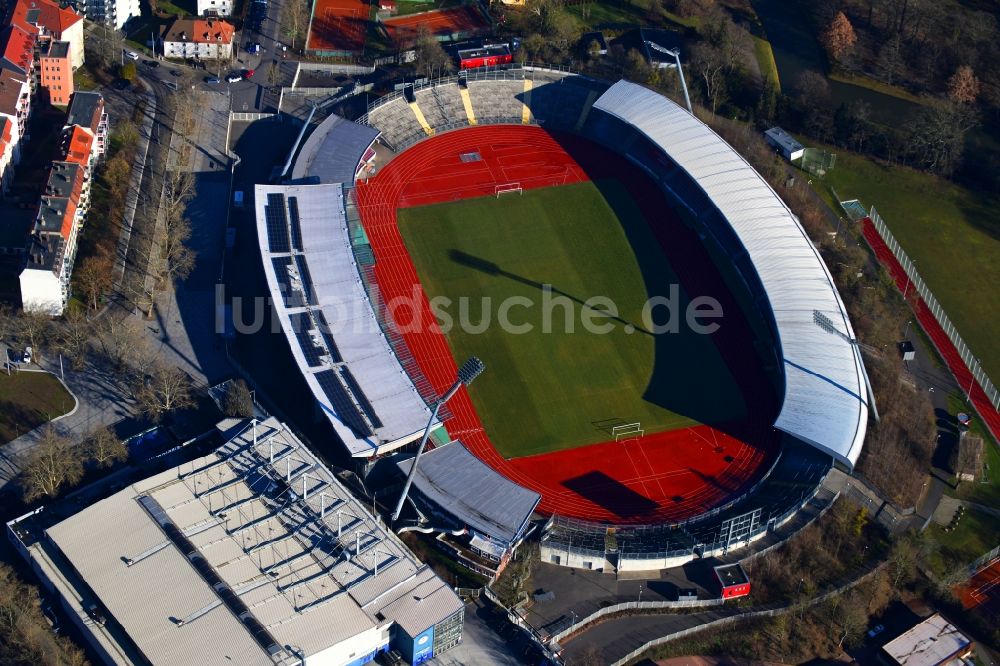 Luftbild Kassel - Sportstätten-Gelände der Arena des Stadion Auestadion in Kassel im Bundesland Hessen, Deutschland