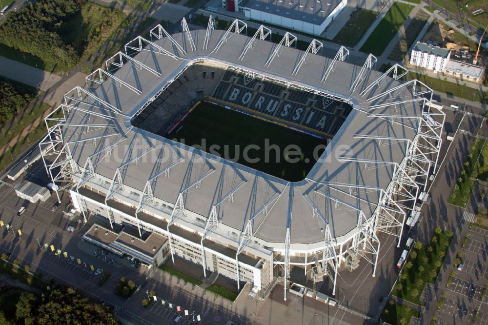 Mönchengladbach von oben - Sportstätten-Gelände der Arena des Stadion BORUSSIA-PARK in Mönchengladbach im Bundesland Nordrhein-Westfalen, Deutschland