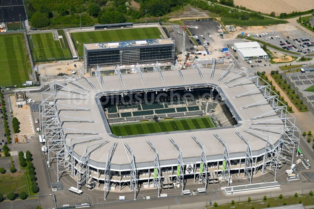 Luftbild Mönchengladbach - Sportstätten-Gelände der Arena des Stadion BORUSSIA-PARK in Mönchengladbach im Bundesland Nordrhein-Westfalen, Deutschland