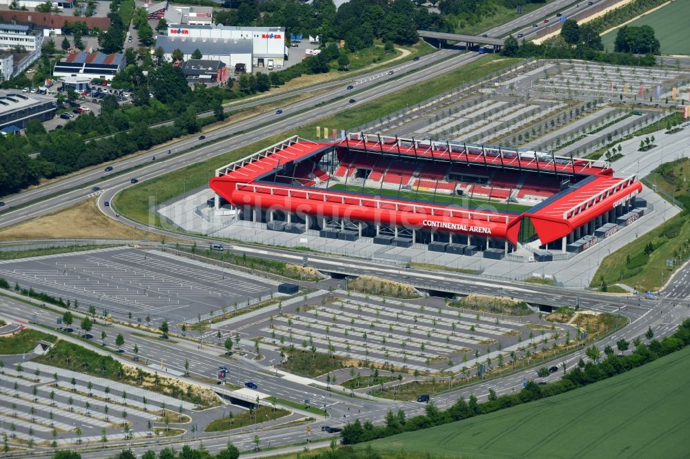 Luftbild Regensburg - Sportstätten-Gelände der Arena des Stadion Continental Arena in Regensburg im Bundesland Bayern, Deutschland