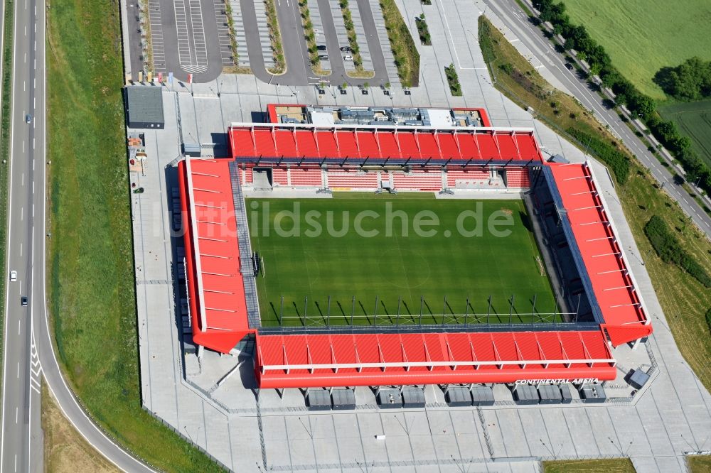 Regensburg von oben - Sportstätten-Gelände der Arena des Stadion Continental Arena in Regensburg im Bundesland Bayern, Deutschland