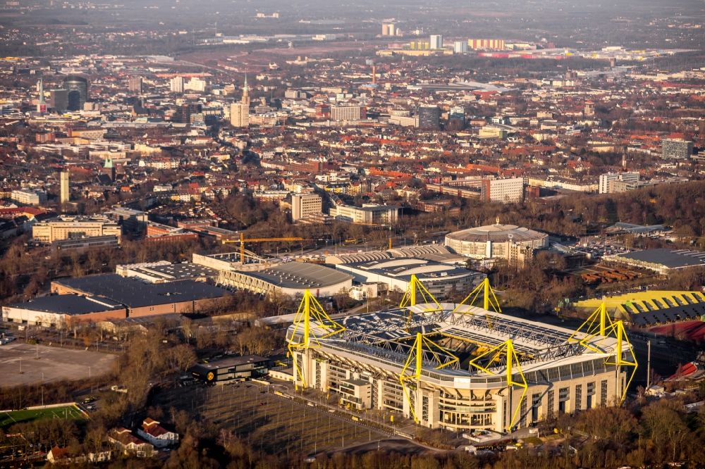 Dortmund aus der Vogelperspektive: Sportstätten-Gelände der Arena des Stadion in Dortmund im Bundesland Nordrhein-Westfalen