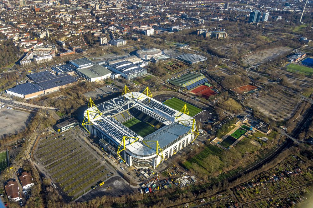 Luftaufnahme Dortmund - Sportstätten-Gelände der Arena des Stadion in Dortmund im Bundesland Nordrhein-Westfalen
