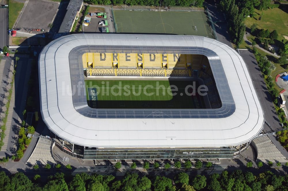 Luftaufnahme Dresden - Sportstätten-Gelände der Arena des Stadion in Dresden im Bundesland Sachsen