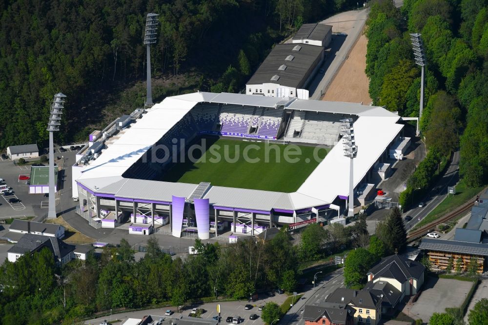 Luftbild Aue - Sportstätten-Gelände der Arena des Stadion Erzgebirgsstadion in Aue im Bundesland Sachsen, Deutschland