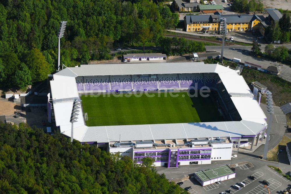 Luftbild Aue - Sportstätten-Gelände der Arena des Stadion Erzgebirgsstadion in Aue im Bundesland Sachsen, Deutschland