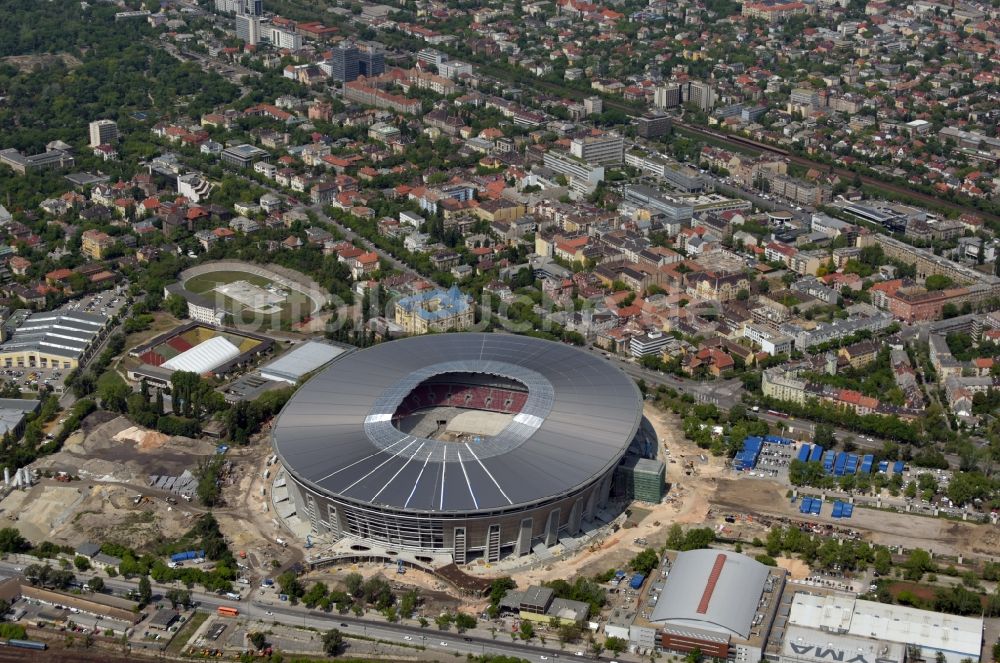 Luftbild Budapest - Sportstätten-Gelände der Arena des Stadion Ferenc-Puskás-Stadion in Budapest in Ungarn
