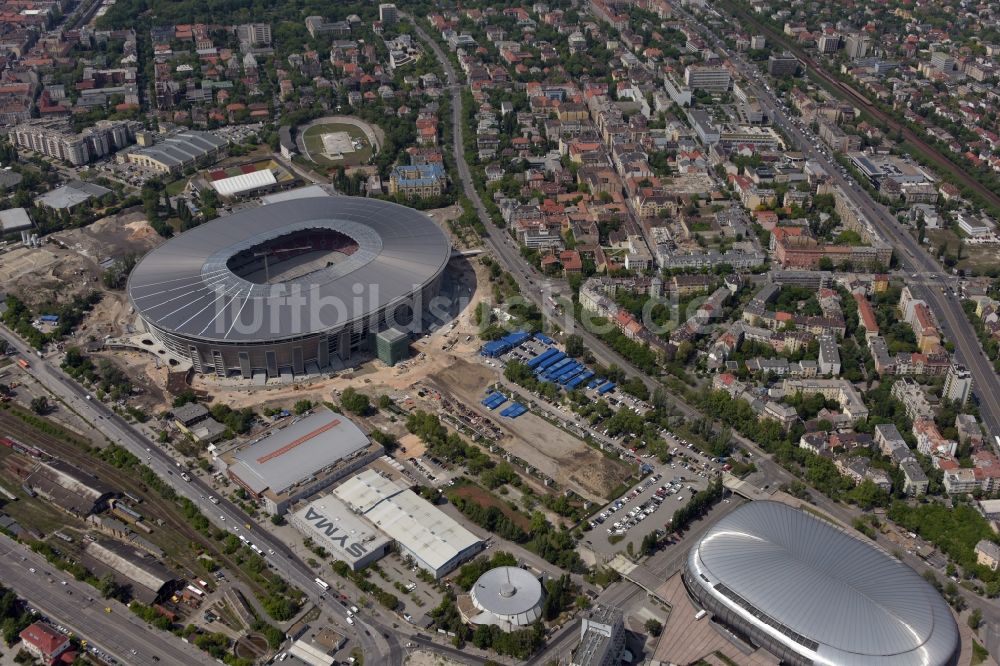 Luftbild Budapest - Sportstätten-Gelände der Arena des Stadion Ferenc-Puskás-Stadion in Budapest in Ungarn