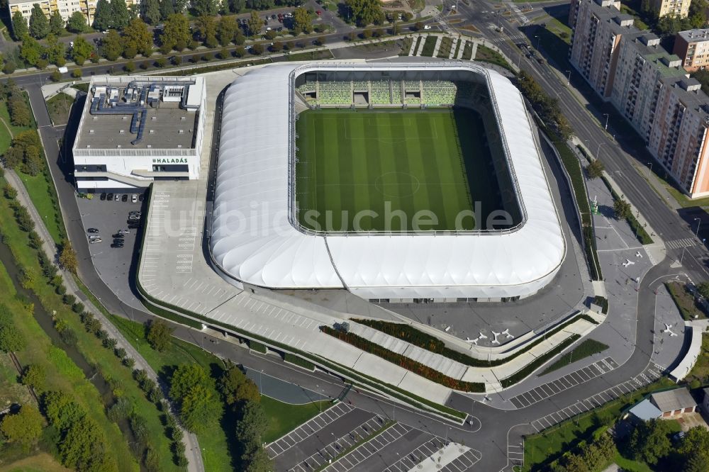 Luftbild Szombathely - Sportstätten-Gelände der Arena des Stadion Haladás Sportkomplexum in Szombathely in Vas, Ungarn