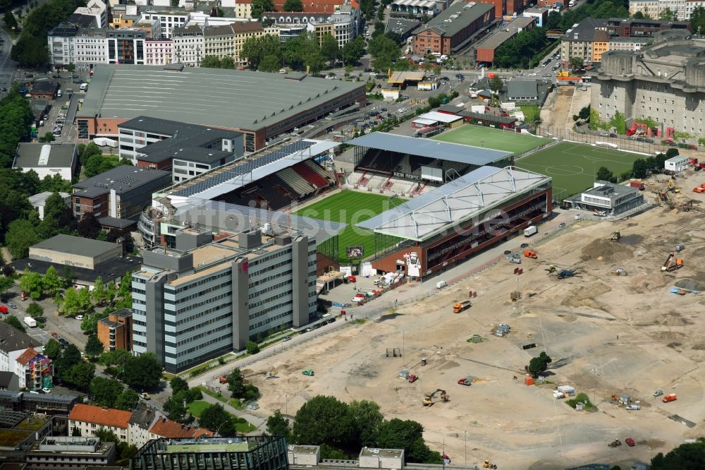 Luftbild Hamburg - Sportstätten-Gelände der Arena des Stadion in Hamburg