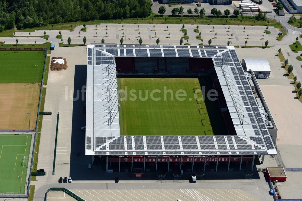 Ingolstadt von oben - Sportstätten-Gelände der Arena des Stadion in Ingolstadt im Bundesland Bayern