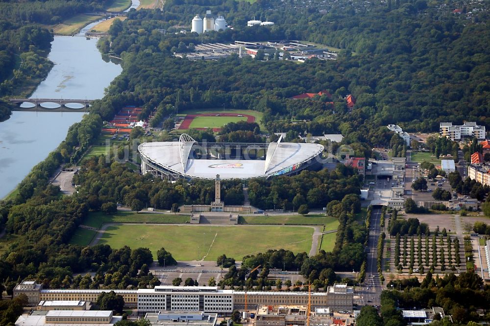 Luftaufnahme Leipzig - Sportstätten-Gelände der Arena des Stadion in Leipzig im Bundesland Sachsen