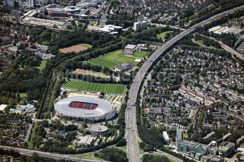 Luftbild Leverkusen - Sportstätten-Gelände der Arena des Stadion in Leverkusen im Bundesland Nordrhein-Westfalen