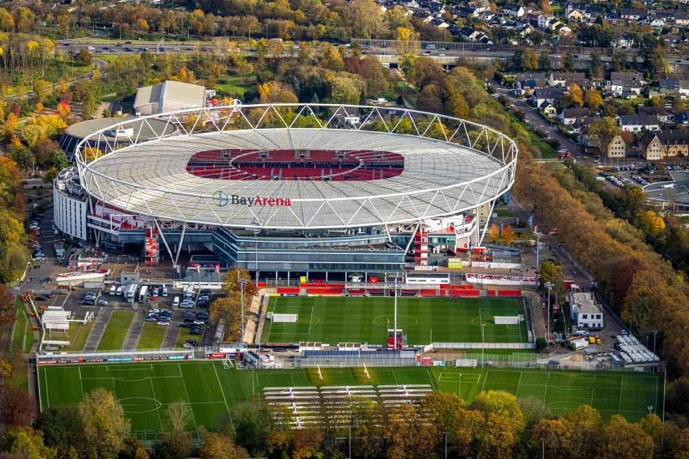 Luftbild Leverkusen - Sportstätten-Gelände der Arena des Stadion in Leverkusen im Bundesland Nordrhein-Westfalen
