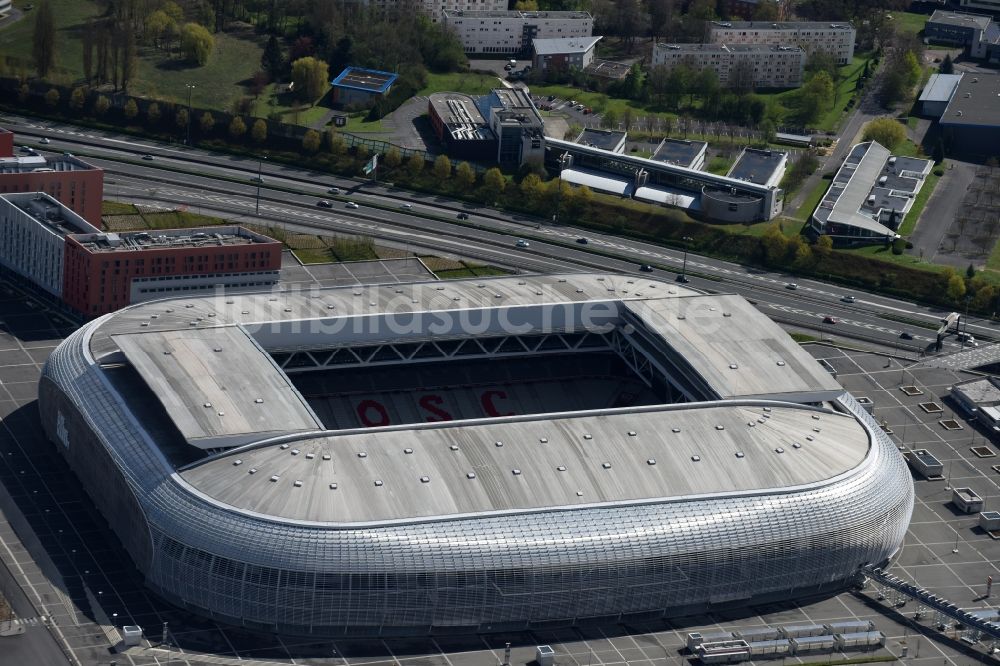 Luftaufnahme Lille - Sportstätten-Gelände der Arena des Stadion in Lille in Nord-Pas-de-Calais Picardie, Frankreich