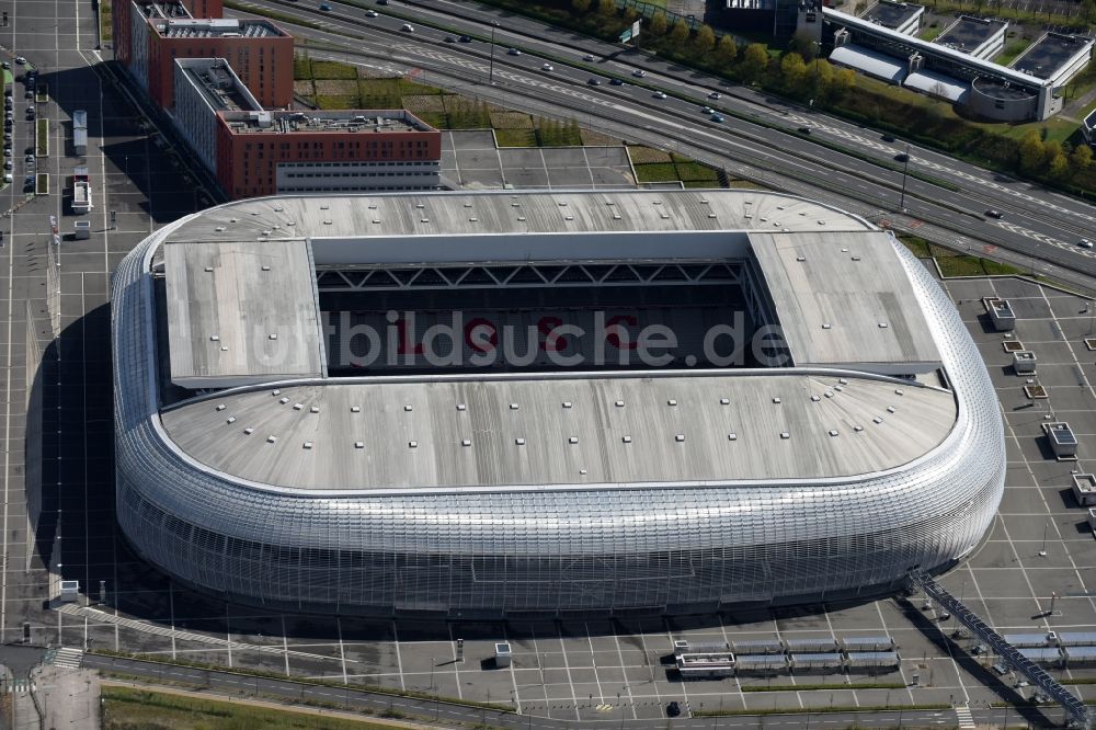 Lille von oben - Sportstätten-Gelände der Arena des Stadion in Lille in Nord-Pas-de-Calais Picardie, Frankreich