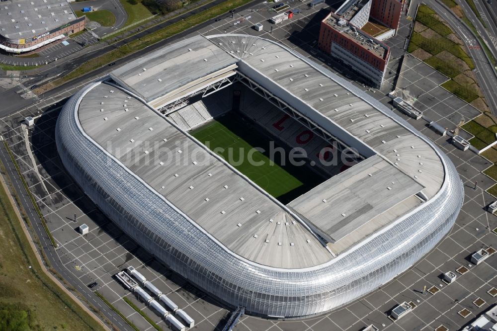 Luftaufnahme Lille - Sportstätten-Gelände der Arena des Stadion in Lille in Nord-Pas-de-Calais Picardie, Frankreich