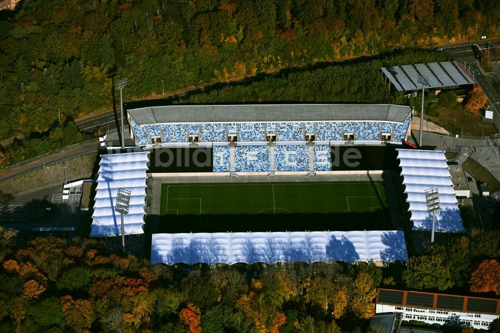 Saarbrücken von oben - Sportstätten-Gelände der Arena des Stadion Ludwigsparkstadion in Saarbrücken im Bundesland Saarland, Deutschland