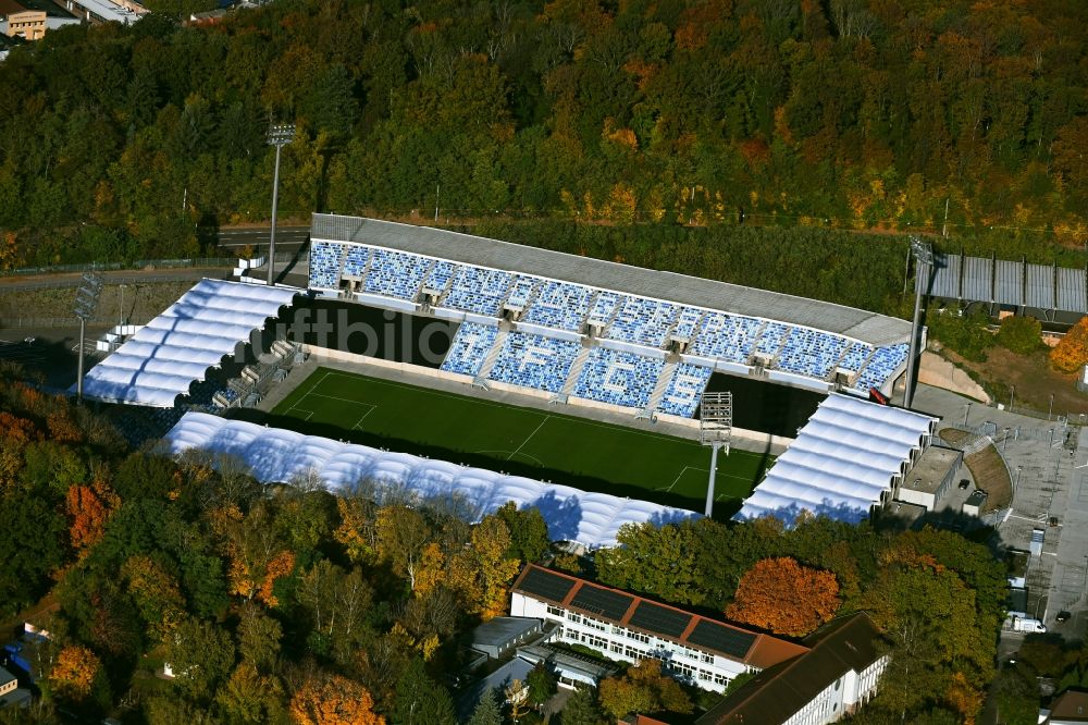 Luftaufnahme Saarbrücken - Sportstätten-Gelände der Arena des Stadion Ludwigsparkstadion in Saarbrücken im Bundesland Saarland, Deutschland